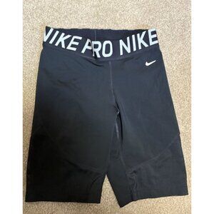 Nike Pro Womens Size Medium Black 9" Inseam Compression Shorts